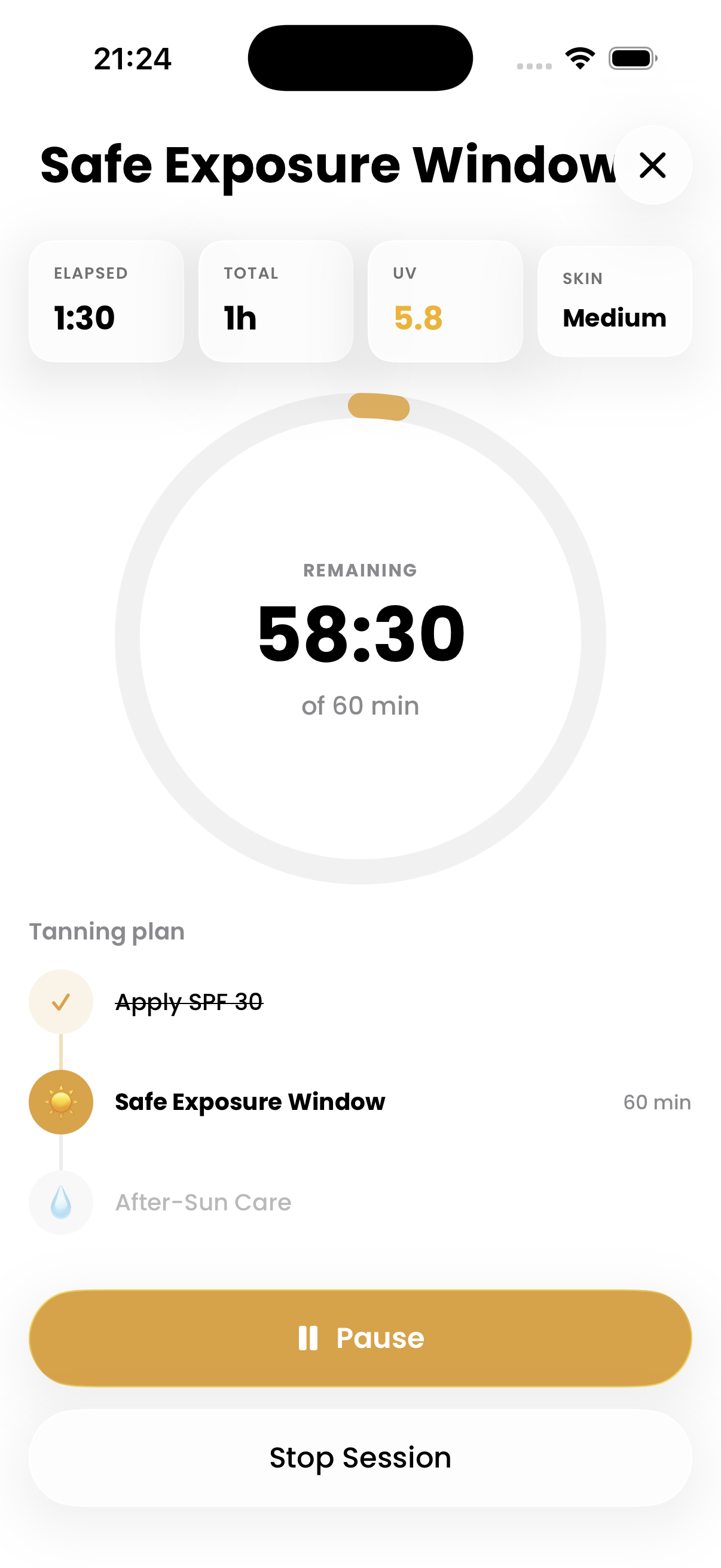 Sunly safe exposure window counting down your protected time outdoors